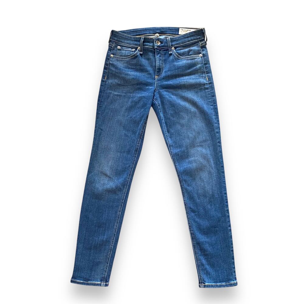 Rag & Bone Jeans Mid Rise Cate Skinny Straight Sz 26 Medium Blue Wash Ankle Crop